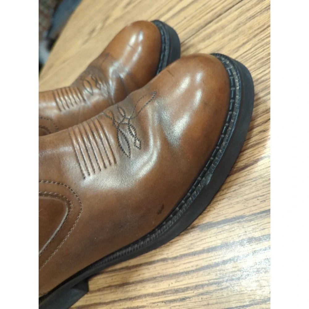 Roper Lucas Brown Leather Mens Chukka‎ Ankle Boots US 10.5 Non Slip Pull On